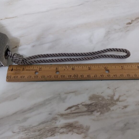 Triangle Pyramid Purse Wristlet Silver Gray Metallic Fabric - Picture 12 of 12